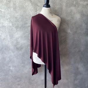 Burgundy Polyester Solid Color Hijab Scarf Shawl